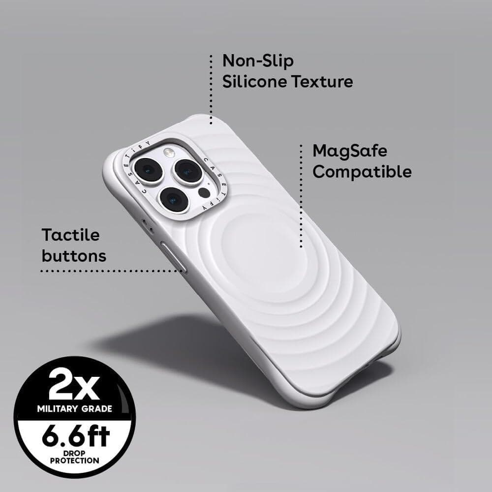 iPhone 14 Pro ケース 波型シリコン MagSafe サクラピンク