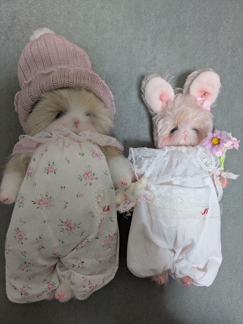 ハンドメイド 作家 ぬいぐるみ ドール 猫 うさぎ おめかし