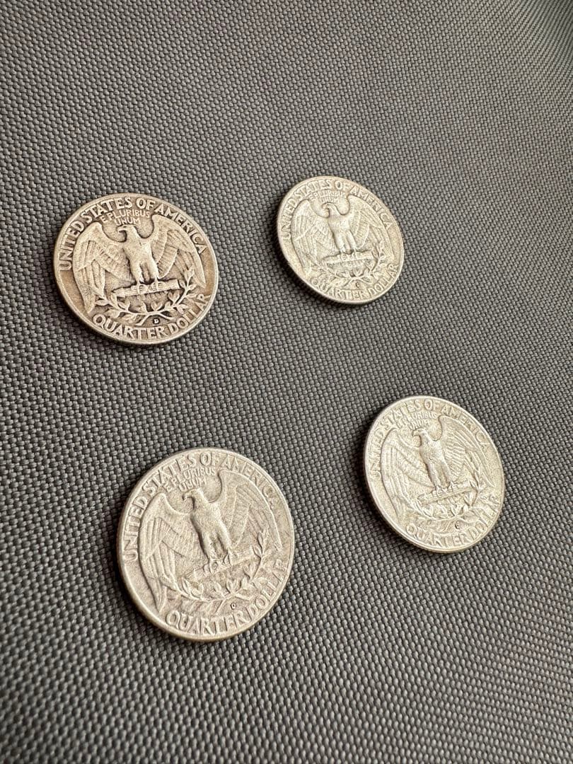 ブ*ー様 クォーターダラー　旧硬貨　銀貨　4枚