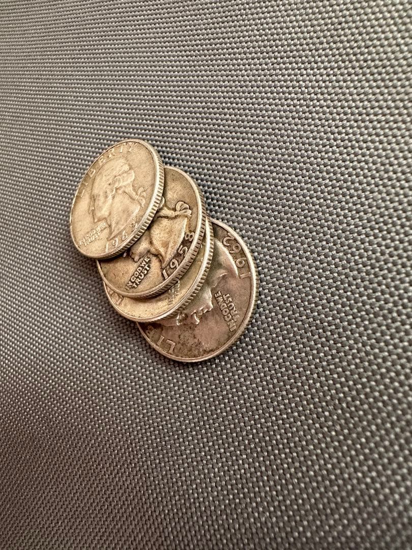 ブ*ー様 クォーターダラー　旧硬貨　銀貨　4枚