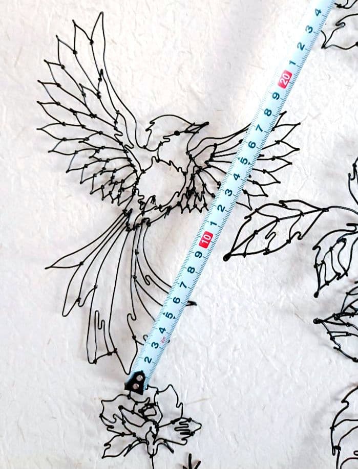 薔薇　小鳥　ワイヤーアート