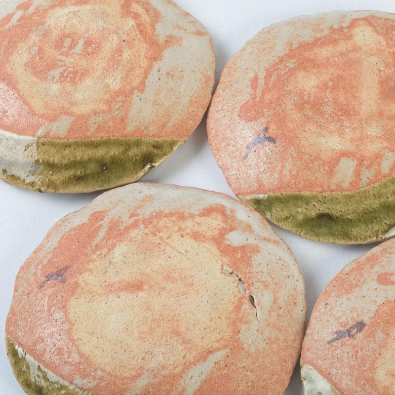 和食器　茶懐石　織部焼　蟹図　銘々皿　五客　C　9286