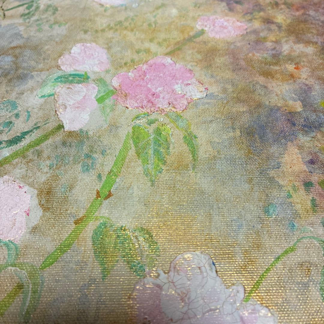 \"真昼のクイーン エリザベスローズ\"花の油絵 キャンバスアート