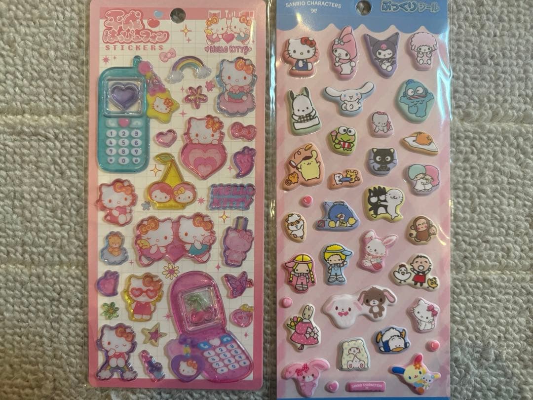 平成はっぴーフォン　6種　ぷっくりシール　3種　サンリオ