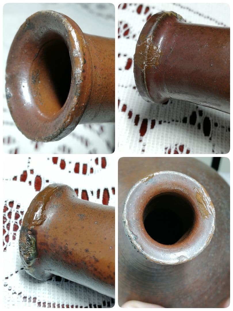 古備前 金彩一升徳利 江戸末期木村の作 備前焼 古美術品 骨董品 窯印 酒器
