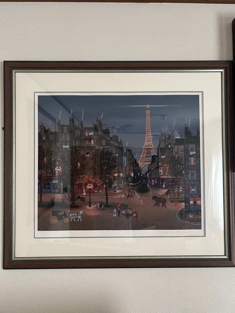 ミッシェル・ドラクロワ　エッフェル塔の灯り シルクスクリーン