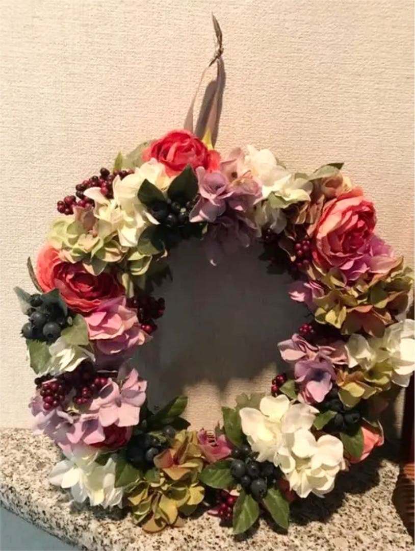 フラワーリース フルーツリース 春 ハンドメイド