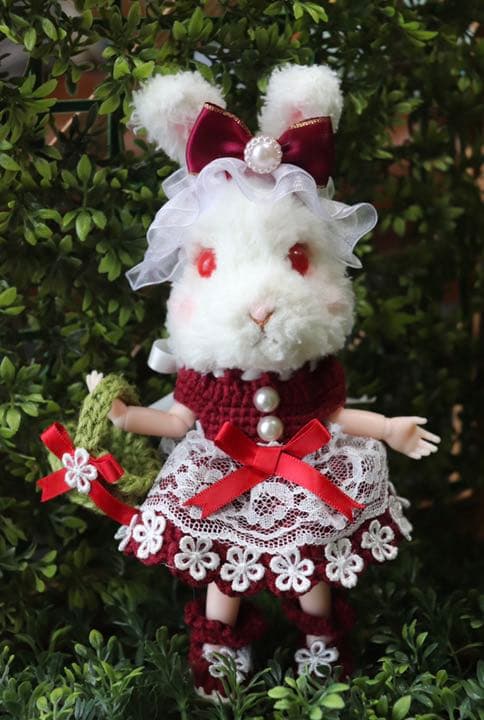 創作ドール　可動ボディ　うさぎちゃん　人形　編みぐるみ ブライス　友達　ラビット