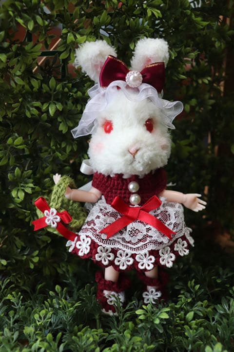 創作ドール　可動ボディ　うさぎちゃん　人形　編みぐるみ ブライス　友達　ラビット