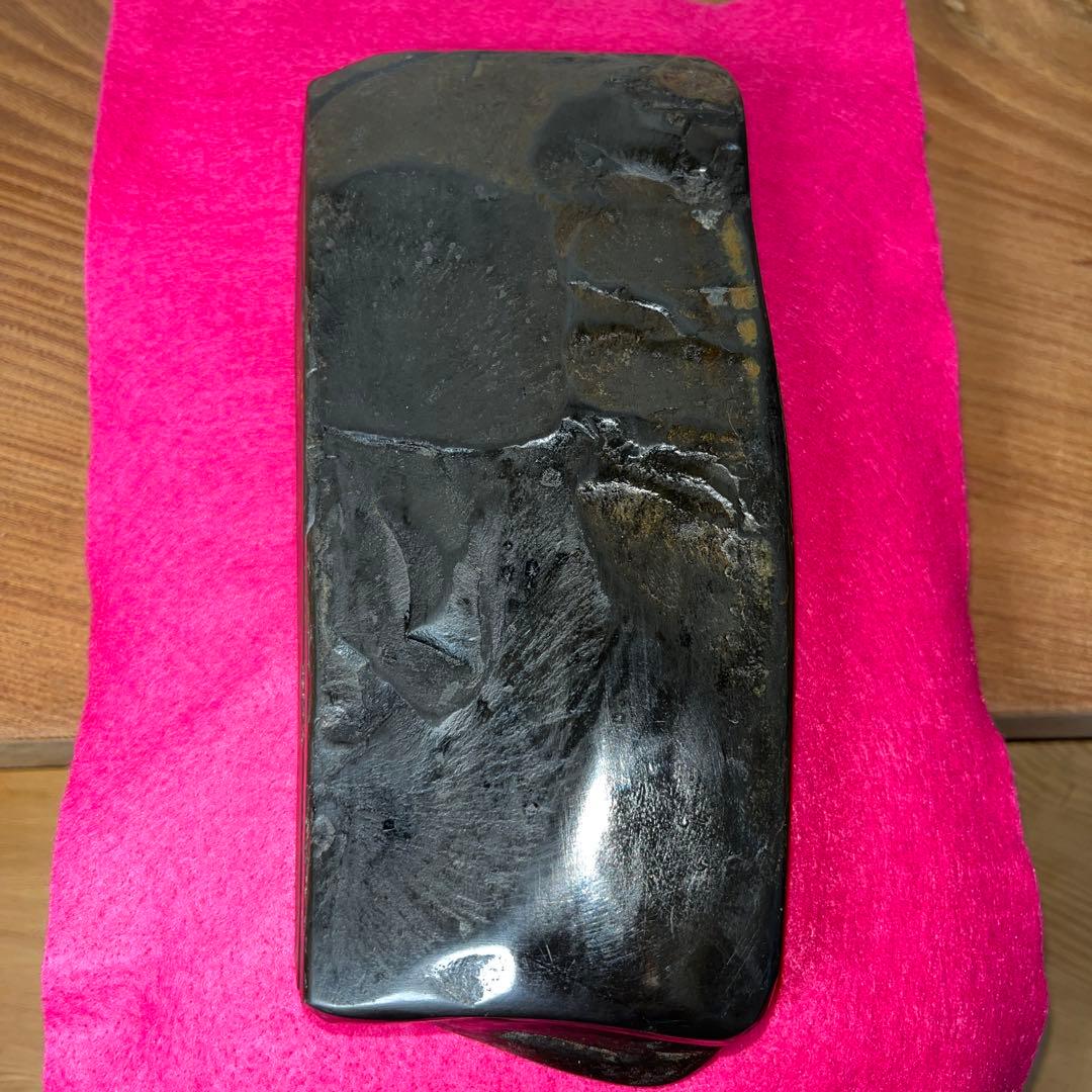 ⭕️諸鹿石硯　希少　大久保喜代雄　共蓋付き自然硯　新品美品　墨持ち良い　鳥取県産出