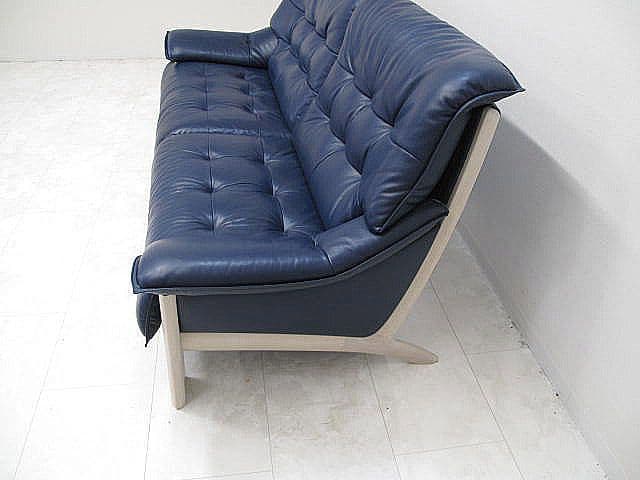 【展示品】カリモク 「ZU49」 本革3人掛けソファ W202cm 約36万