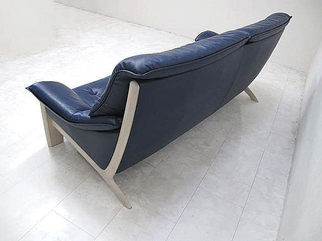 【展示品】カリモク 「ZU49」 本革3人掛けソファ W202cm 約36万