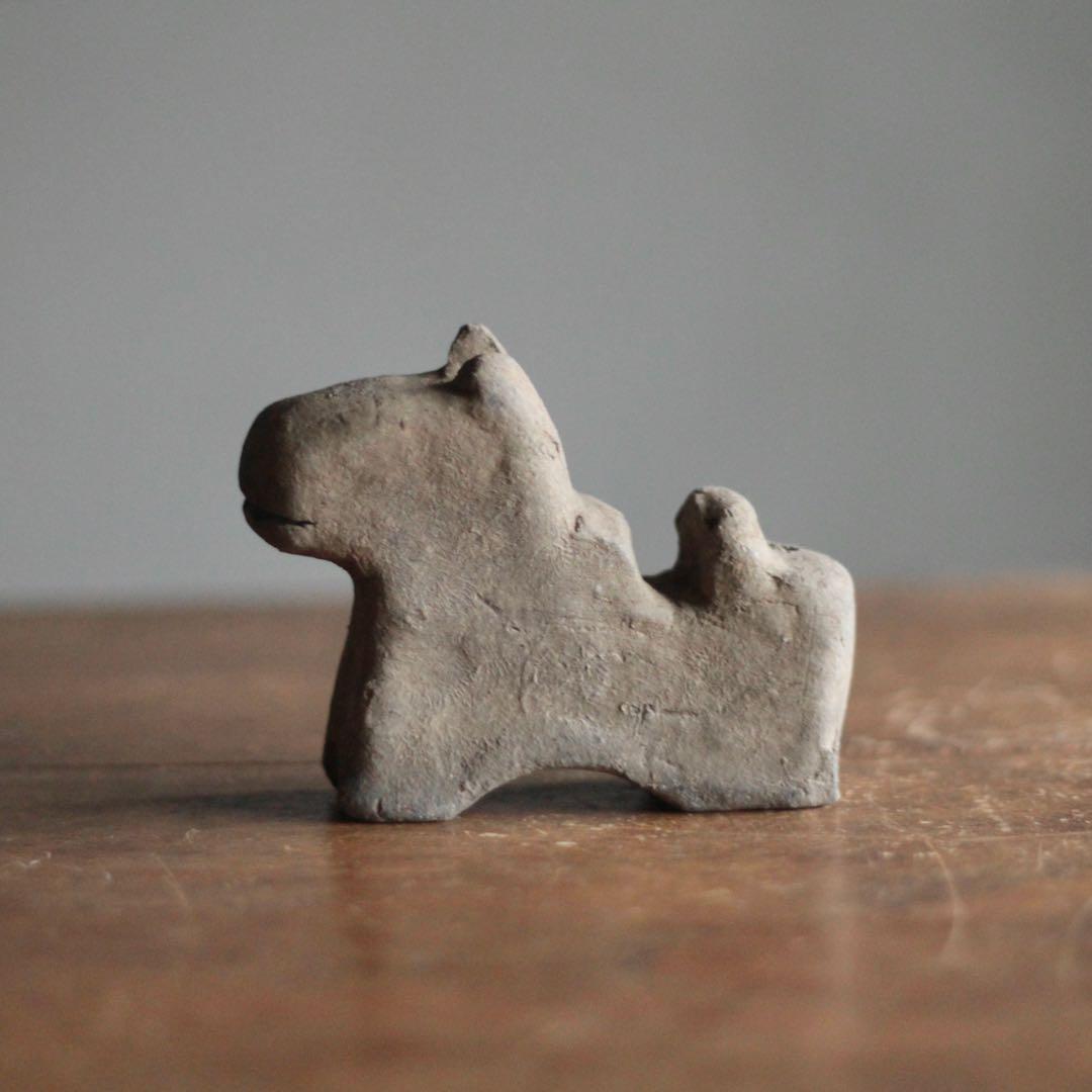 瓦質 素焼き 神馬 古道具 アンティーク オブジェ