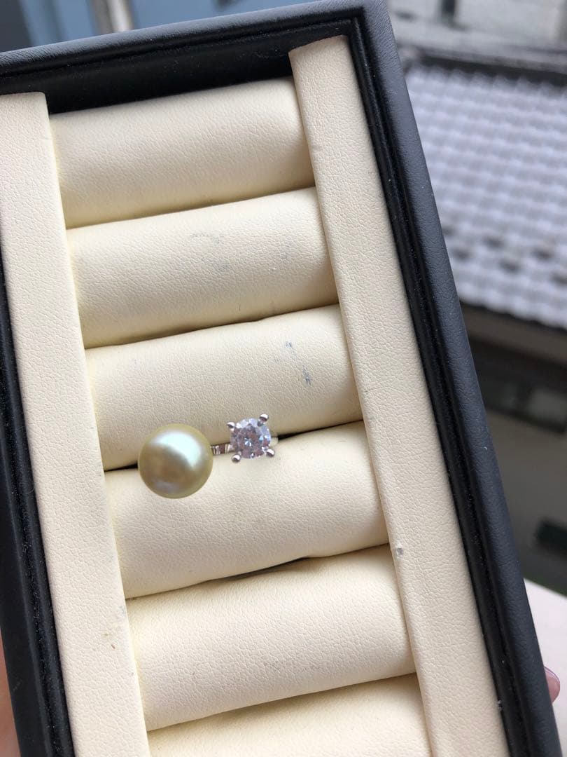 希少色　黒蝶タヒチケシパールリング