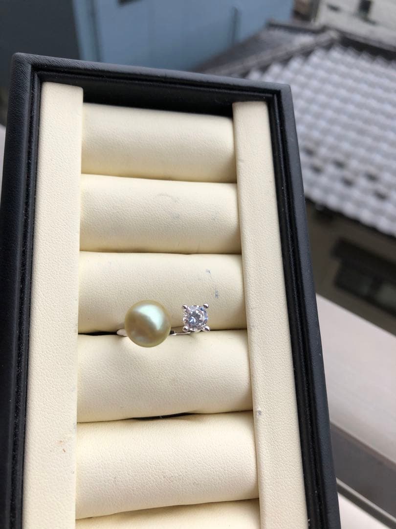 希少色　黒蝶タヒチケシパールリング