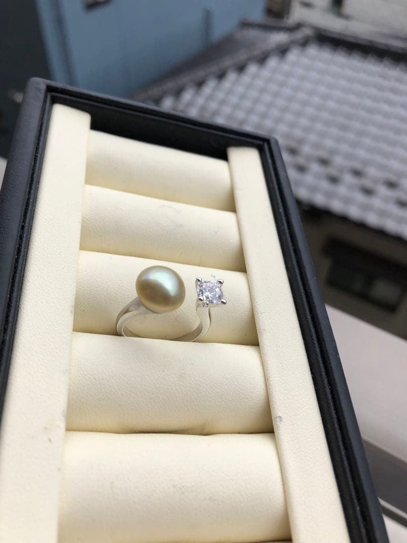 希少色　黒蝶タヒチケシパールリング