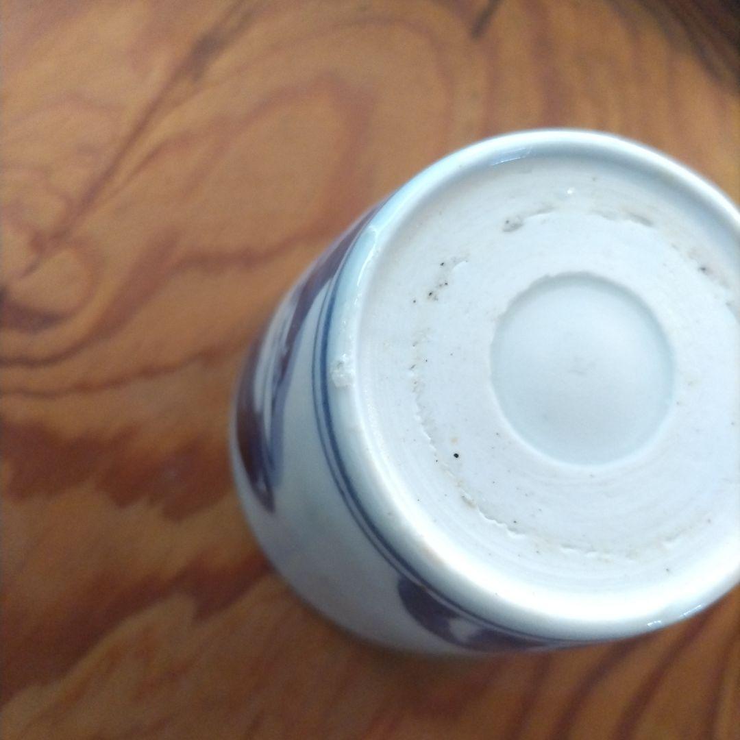 ★ 兎図 そば猪口 江戸期 波兎 古伊万里 染付