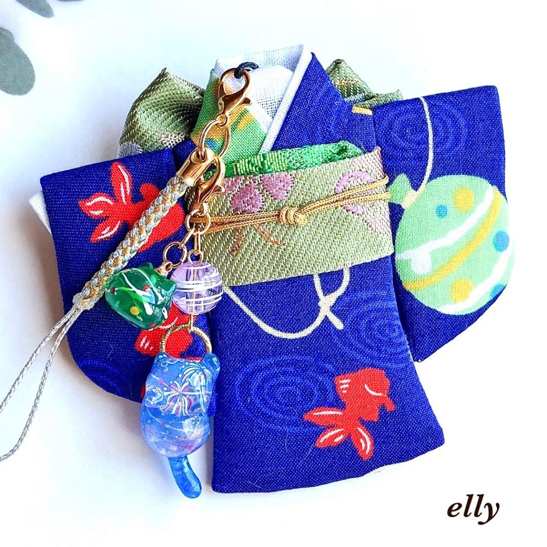 【かなママ様】1387.琉球ガラス　プルメリア　とびつき猫　レジン