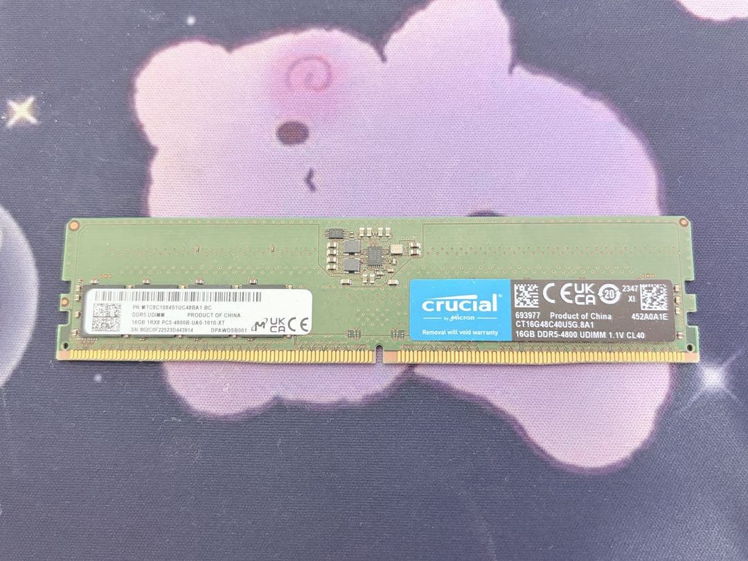 crucial DDR5 4800 16gb 1枚