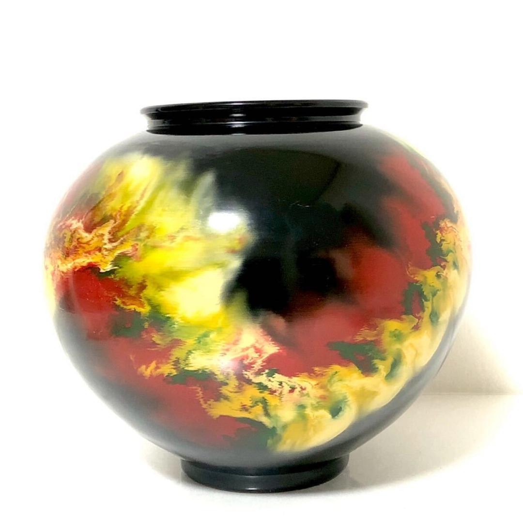 九谷焼き 佐野慧成 火の舞 壺 花生け 花瓶 骨董 大壺　陶芸 慧成作 27cm