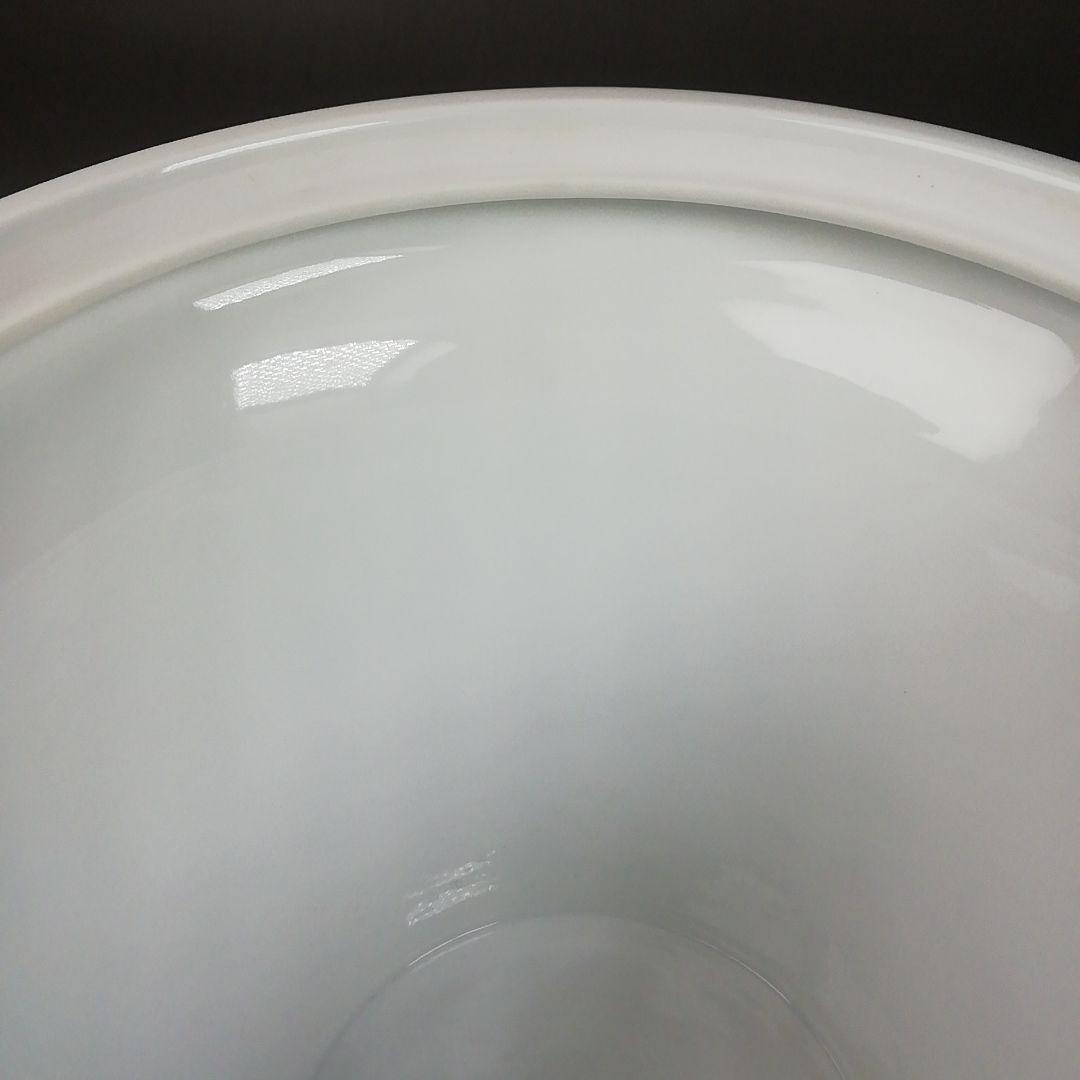 Ｗ６４　水指　『白磁　青海波』『末広水指』『横石喜助 造』　共箱　茶道具