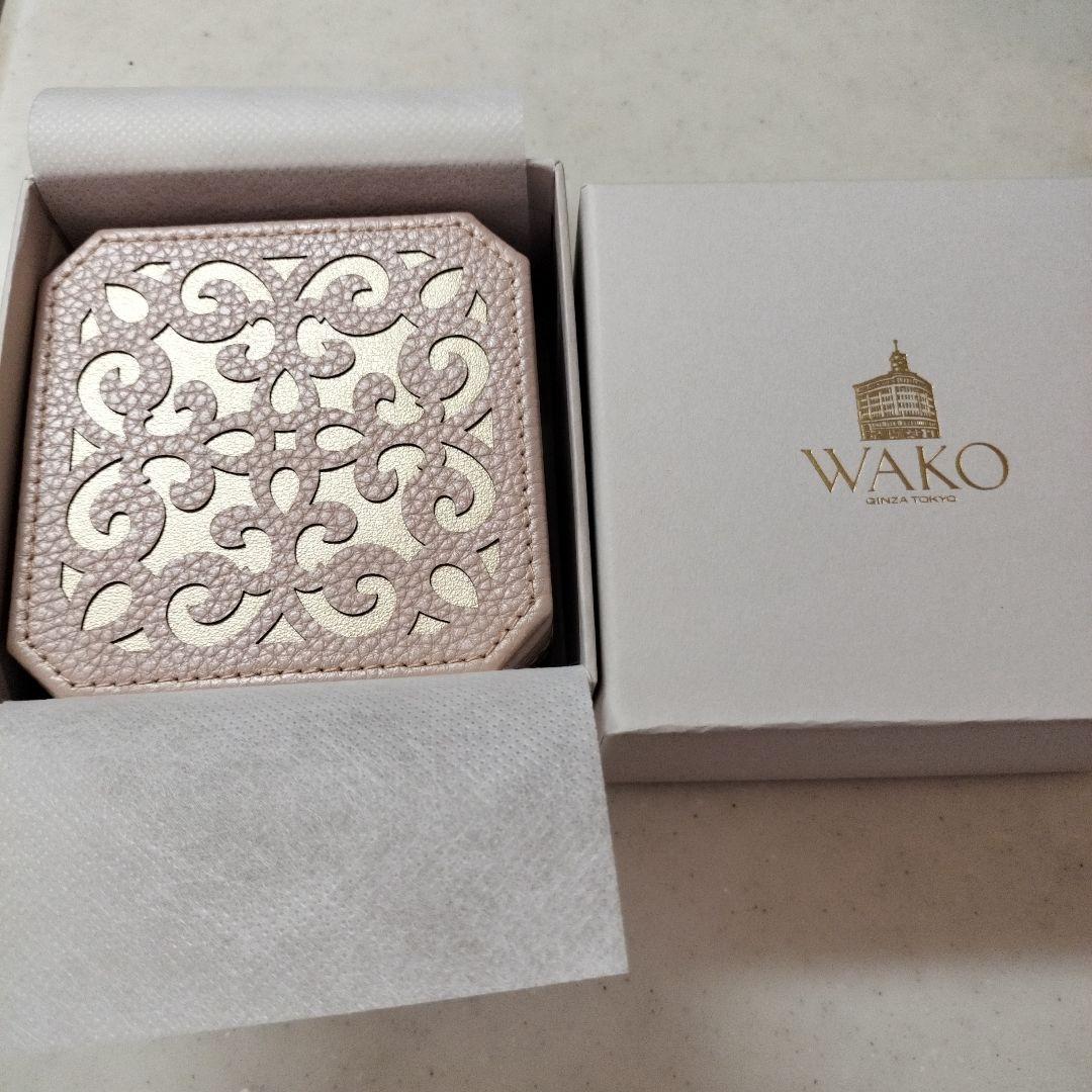 銀座和光 WAKO アクセサリーボックス ピンク×シャンパンゴールド