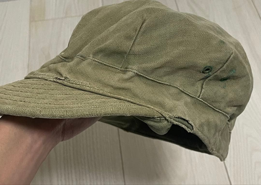 40s米軍実物HBTM-41ミリタリーキャップヘリンボーンツイルWW2