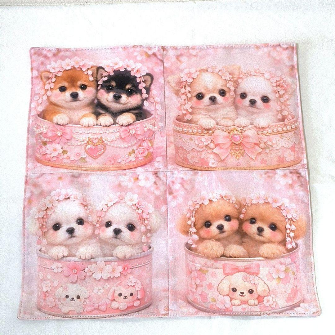 パニャ様】ハンドメイドオーダー★犬★ガーゼハンカチ&ふわふわストラップ　5点