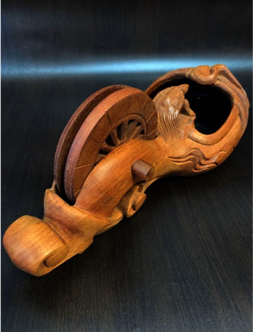 《高級！！美品》《送料無料》☆ 墨静 上鶴亀 手彫り墨壷　縁起物♪ ☆