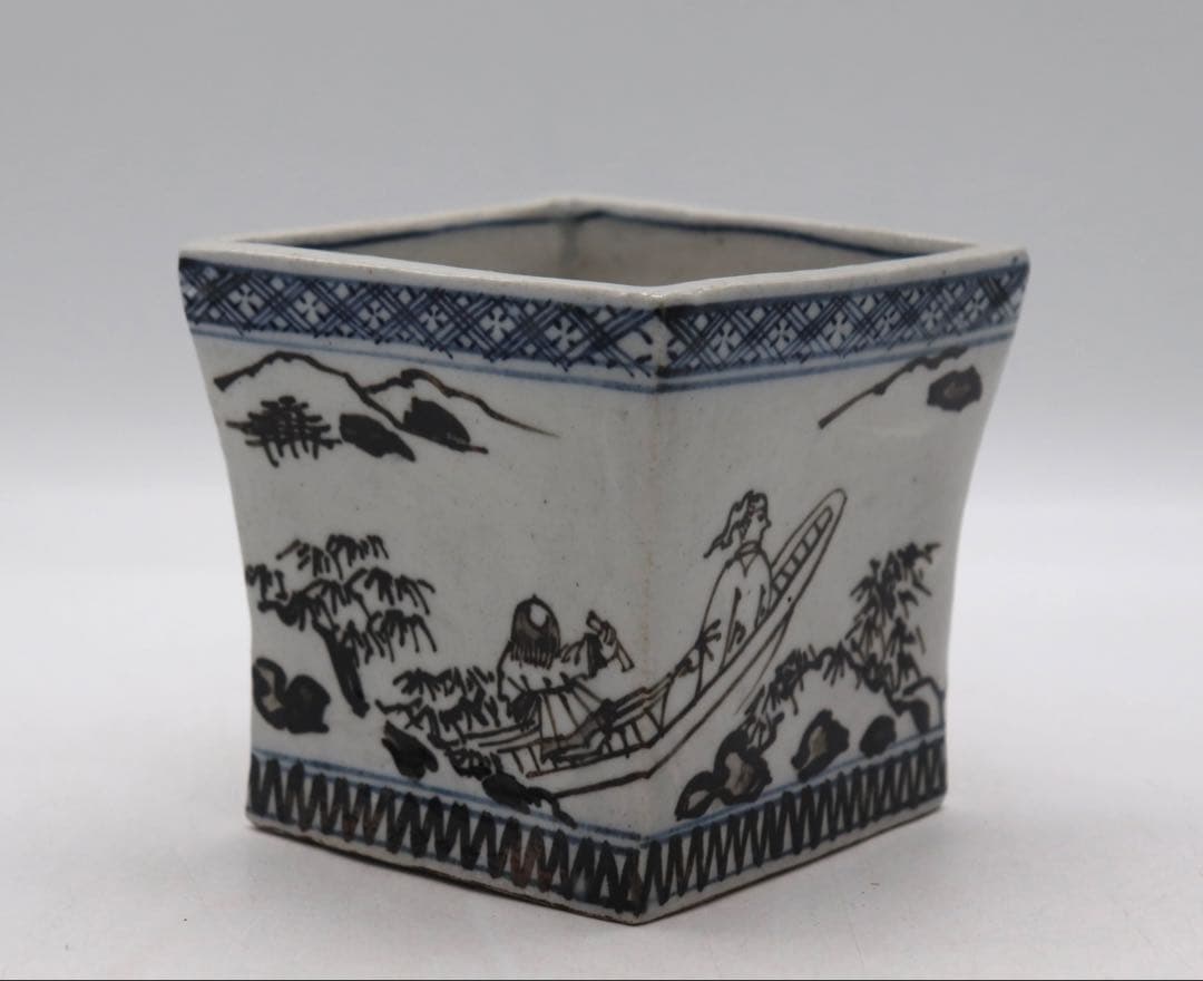 京都の名工　雍州乾山　角鉢　茶道具　共箱　送料込み250529