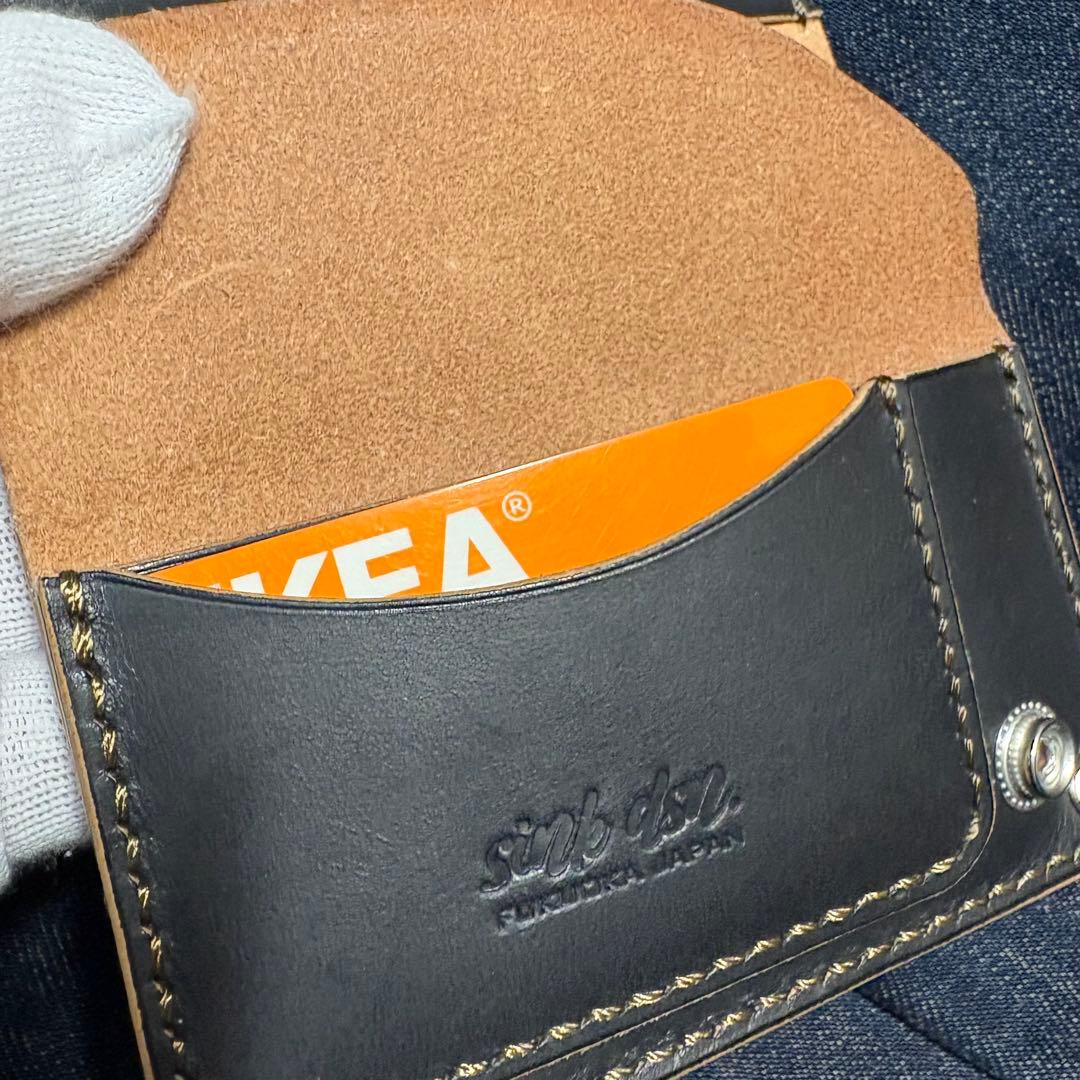 栃木レザー ショートトラッカーウォレット ブラック 黒 コンチョ コンパクト