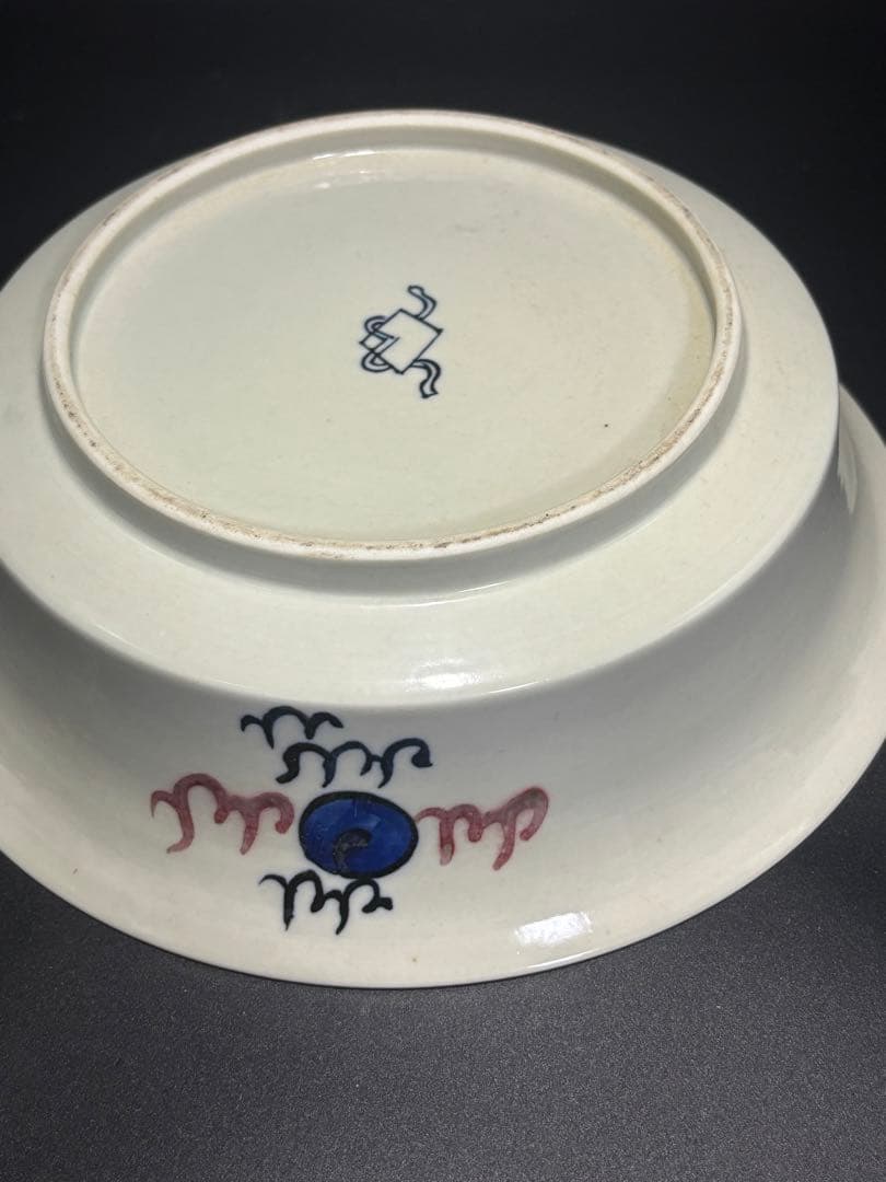 中国　青いドラゴンの陶器ボウル