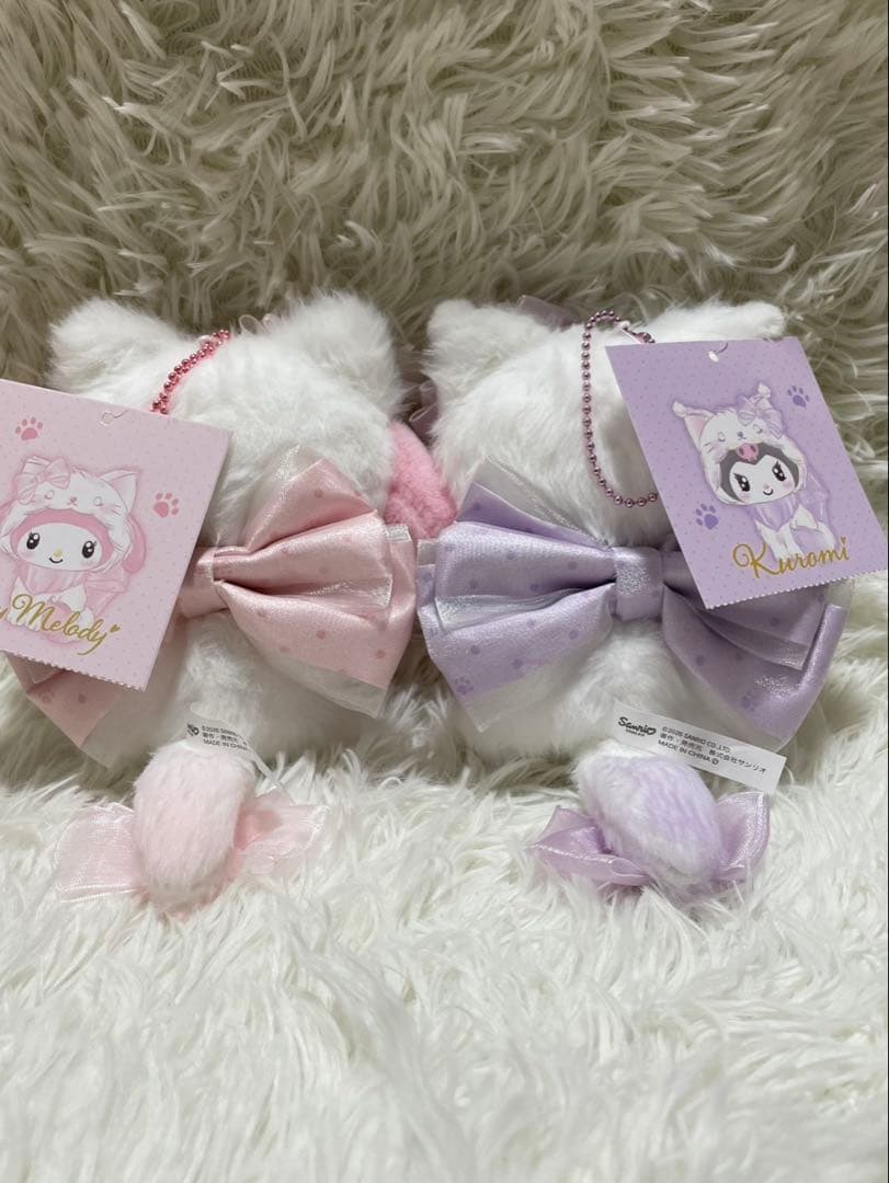 マイメロディとクロミ　マスコットホルダー（ミルキーこねこ）★2個セット★