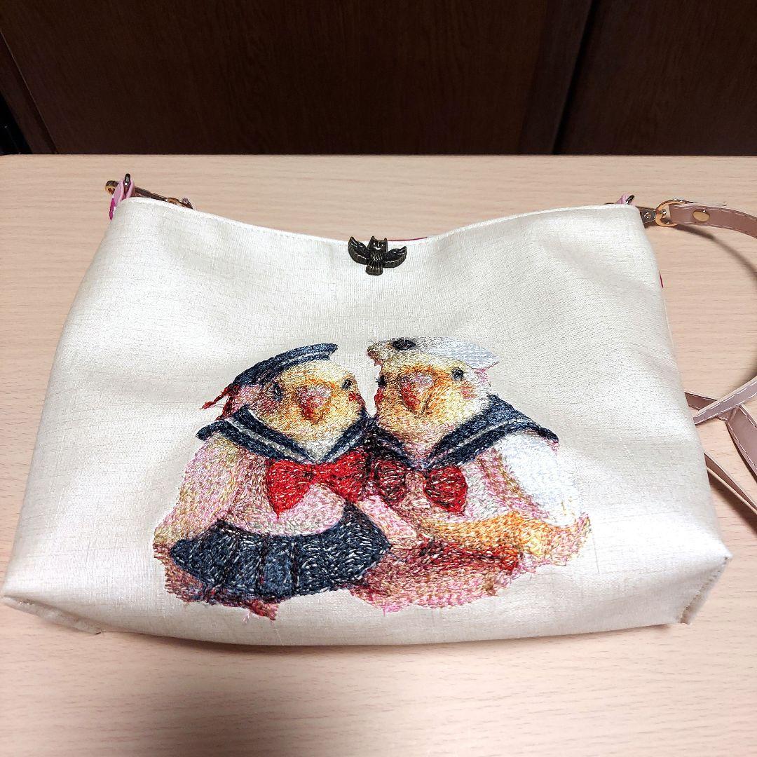 値下げ！ハンドメイド セーラー服オカメインコ ショルダーバッグ ハンドバッグ