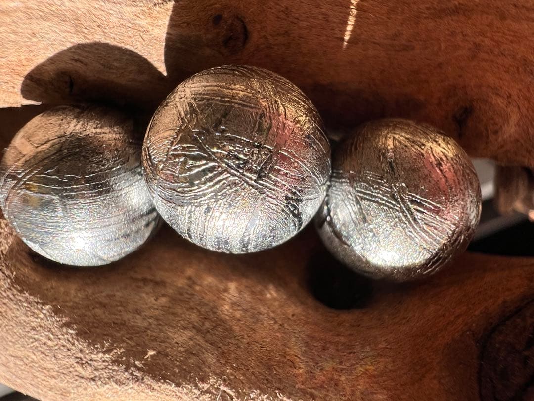 本物保証✨ギベオン隕石 10mm 3玉セット メテオライト 鉄隕石 宇宙 希少