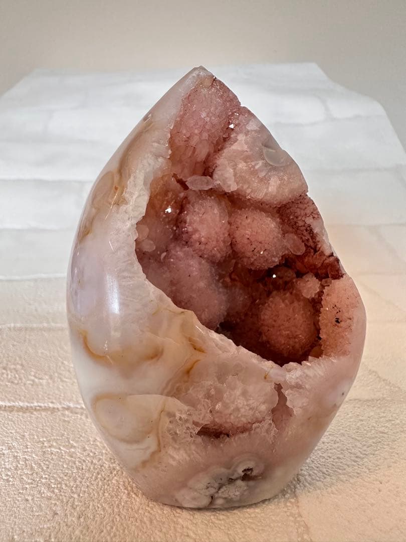 ピンクアメジスト　パールドゥルージー　ブルーアゲート　フリーフォーム　天然石