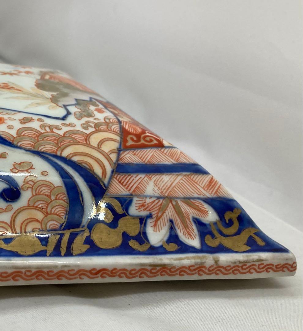 B330s 伊万里焼錦扇面図 二段重箱　食器　江戸・明治時代　有田焼