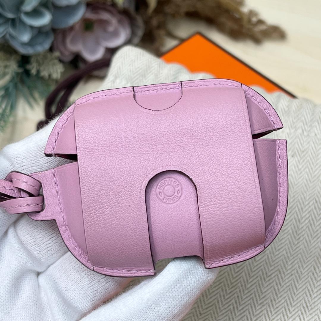 極美品 エルメス AirPods Pro2ケース ピンク レザー イヤホンケース