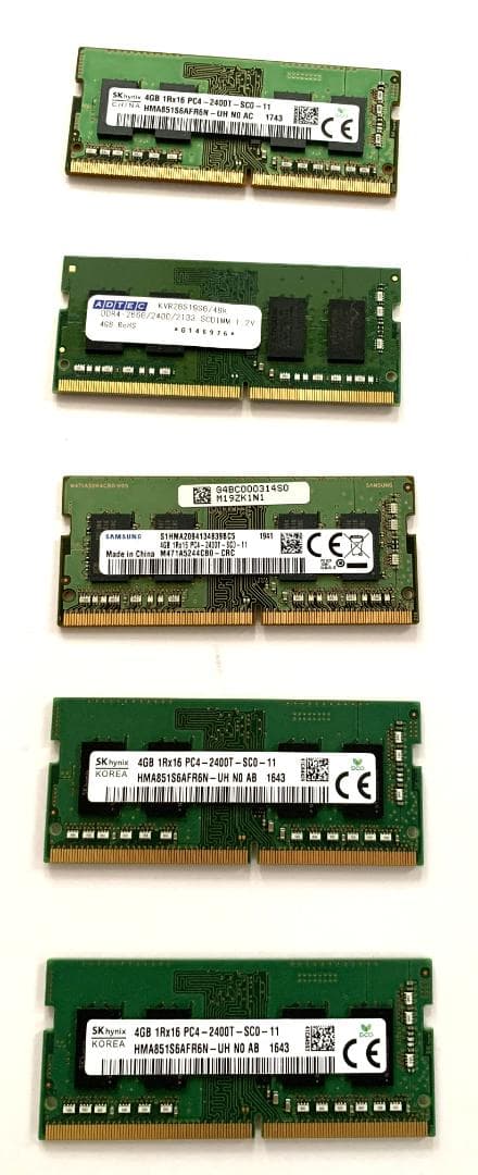 DDR3/DDR4 メモリ 4GB/8GB 5枚セット