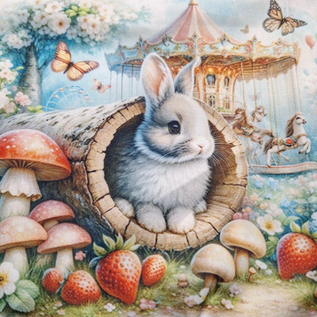 うさぎパネル生地　ハンドメイド