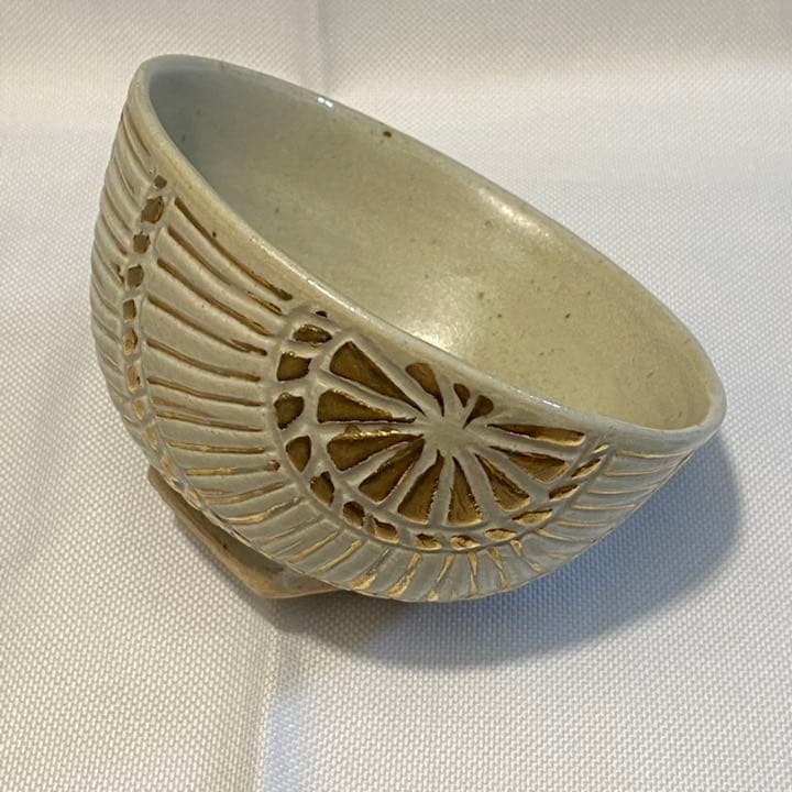 お茶碗　俵　露光窯　冬柴文廣造　茶道具