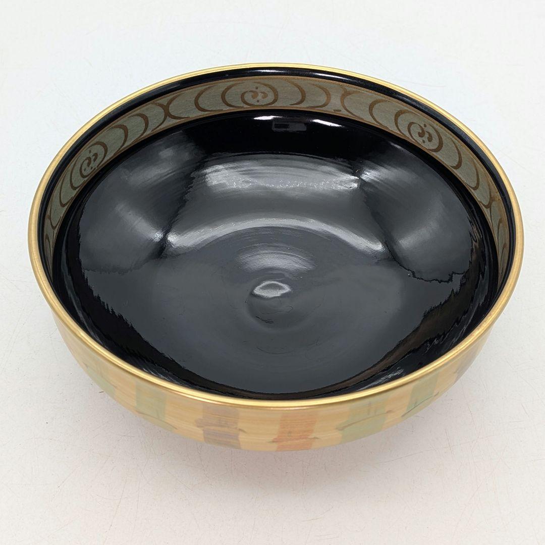 加藤清峰 京焼 黒地金彩茶盌 共箱合布栞 清水焼 抹茶碗 抹茶茶碗 茶道具 茶器