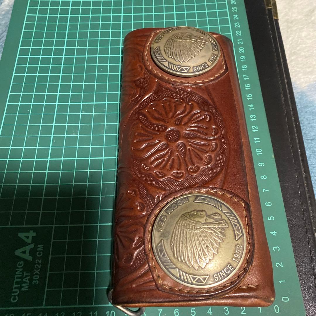 RED MOON 長財布　特大コンチョ　インディアン　