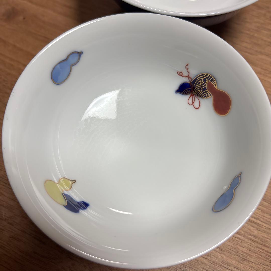 深川製磁　百年庵　組飯碗　六瓢　瓢箪　お茶碗　大　小　ペア