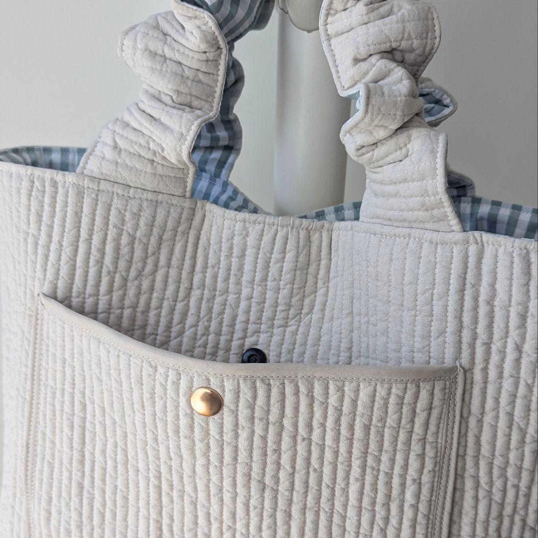 ユミ ヌビバッグ フリルハンドル ヌビトートバッグ A4サイズ