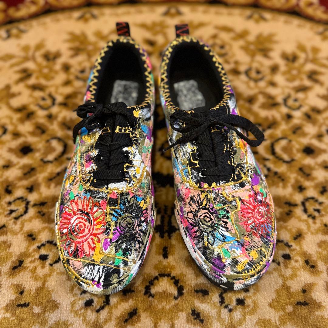 TOYAMAde. y10a4 手描きアート スニーカー 晴れと向日葵