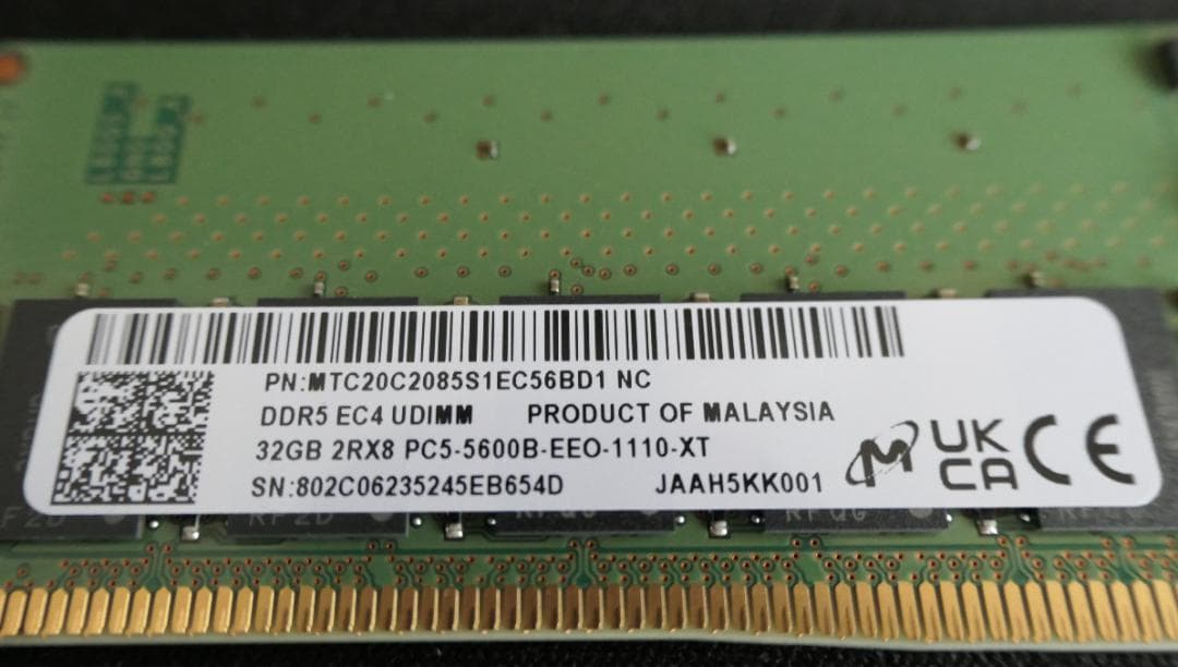 メモリー Micron MTC20C2085S1EC56BD1R DDR5 64GB