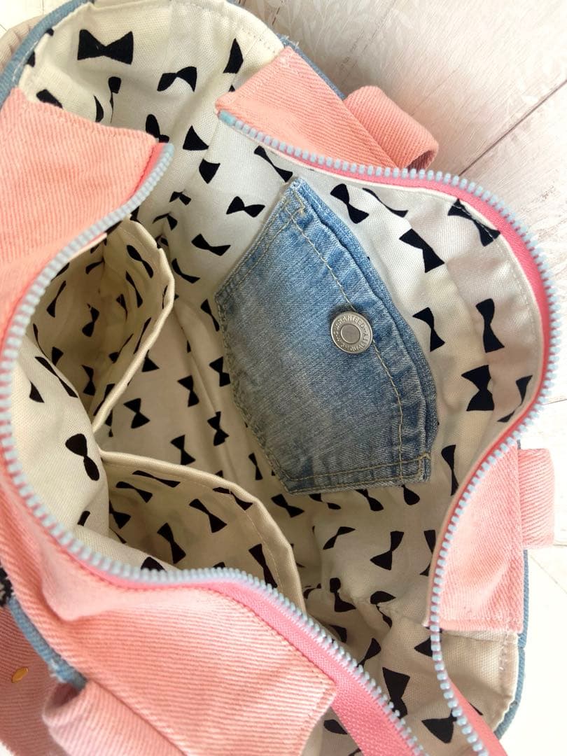 デニムリメイクバッグS ピンクワンピうさぎ