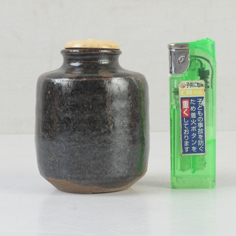 茶道具　瀬戸焼　古瀬戸　茶入　仕覆付　V　9680