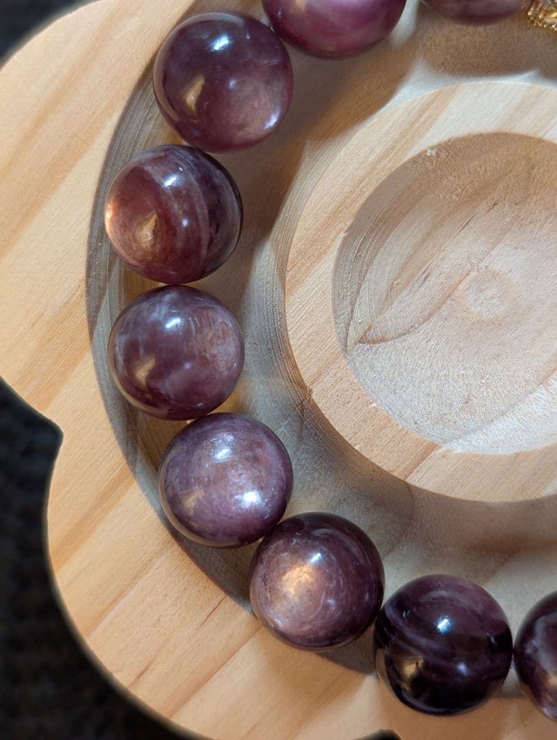 【天然石】ザキラム（アラシャン瑪瑙）　パープルマイカ　デザインブレスレット